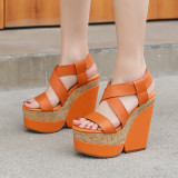Arden Furtado Summer Fashion Women's Shoes Genuine Leather Elegant Platform high heels wedges Sandals
