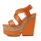 Arden Furtado Summer Fashion Women's Shoes Genuine Leather Elegant Platform high heels wedges Sandals