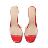 Arden Furtado Summer Fashion Trend Women's Shoes Sexy Elegant Classics Classics Elegant Concise PVC Slippers red  Big size 48