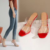 Arden Furtado Summer Fashion Trend Women's Shoes red white sexy Classics Stilettos Heels Sexy Elegant pure color PVC Slippers