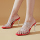 Arden Furtado Summer Fashion Trend Women's Shoes red white sexy Classics Stilettos Heels Sexy Elegant pure color PVC Slippers
