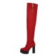 Arden Furtado Fashion Women's Shoes Winter Over the knee Women's Boots Chunky Heels platform Red  boots