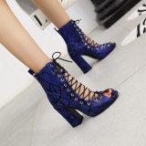 Arden Furtado Summer Fashion Trend Women's Shoes Peep Toe  Chunky Heels  Sexy Elegant Ladies Boots Short Boots  Cool boots