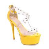 Arden Furtado Summer Fashion Women's Shoes Sexy Elegant Party Shoes Stilettos Heels pvc sandals big size