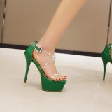 Arden Furtado Summer Fashion Women's Shoes Sexy Elegant Party Shoes Stilettos Heels pvc sandals big size