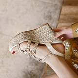 Fashion women's shoes platform Wedges sandals Summer high heels shoes