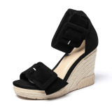 Arden Furtado Summer Fashion Women's Shoes Open Toe wedge Sandals buckle strap shoes