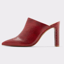 Arden Furtado Summer Fashion Trend Women's Shoes new  mules Classics Mature  chunky heels Concise red serpentine Sexy Elegant pure color Slippers