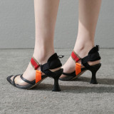Arden Furtado Summer Fashion Trend Women's Shoes Sexy Elegant Concise Pointed Toe PVC Mixed Colors Stilettos Heels Sandals Big size 42