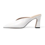 Arden Furtado Summer Fashion Trend Women's Shoes Pointed Toe Chunky Heels  Sexy Elegant pure color Slippers Slippers Big size 43
