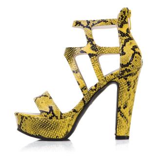Arden Furtado Summer Fashion Trend Women's Shoes Waterproof Back zipper yellow White Chunky Heels Sandals Party Shoes
