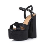 Arden Furtado Summer Fashion Trend Women's Shoes  Chunky Heels Sexy Elegant pure color Buckle Sandals Party Shoes Big size 41
