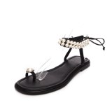 Arden Furtado Summer Fashion Trend Women's Shoes Sexy pure color Sandals Sling Back Narrow Band Classics  Pearl