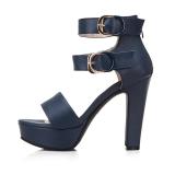 Arden Furtado Summer Fashion Trend Women's Shoes pure color Sandals Buckle Waterproof Leather Classics Office lady Narrow Band