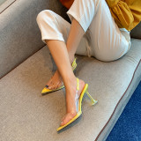 Arden Furtado Summer Fashion Trend Women's Shoes Pointed Toe Stilettos Heels Sexy Sandals Elegant pure color Sandals