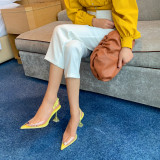 Arden Furtado Summer Fashion Trend Women's Shoes Pointed Toe Stilettos Heels Sexy Sandals Elegant pure color Sandals