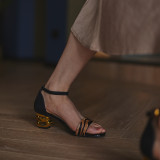Arden Furtado Summer Fashion Trend Women's Shoes Special-shaped Heels  Sexy new Elegant Buckle Sandals Special-shaped Heels