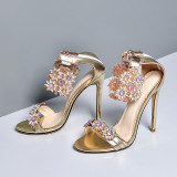Arden Furtado Summer Fashion  Women's Shoes Stilettos Heels Rhinestone Sandals ankle strap shoes
