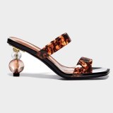 Arden Furtado Summer Fashion Trend Women's Shoes Special-shaped Heels  Slippers Sexy Elegant Slippers Office lady Narrow Band
