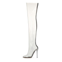 Summer boots Club Shoes Heels Stiletto Heels  big size clear pvc sexy high heels thigh high boots