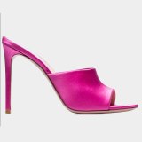 Arden Furtado Summer Fashion Trend Women's Shoes Stilettos Heels  Sexy Elegant Mature pure color Rose Red Slippers
