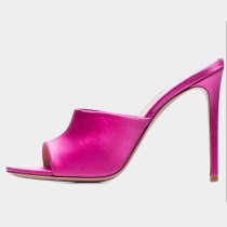Arden Furtado Summer Fashion Trend Women's Shoes Stilettos Heels  Sexy Elegant Mature pure color Rose Red Slippers