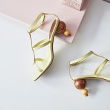 Arden Furtado strange shaped sandals open toe shoes high heels T-strap shoes
