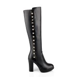 Spring autumn winter Fashion shoes rivets boots chunky heels platform Women's boots round toe White knee high boots large size