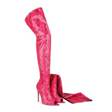 Arden Furtado stilettos heels Women's boots Knee high boots serpentine peep toe boots Fashion Women's boots big size 44 45