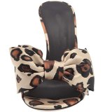 Arden Furtado summer high heels 12cm stilettos heels butterfly knot leopard slippers fashion sandals large size 46