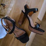 Arden Furtado 2020 summer chunky heels genuine leather sandals open toe fashion shoes buckle strap Platform sandals