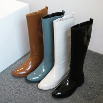 Arden Furtado Fashion Women's Shoes Winter pure color white Knee High Boots  Leather Classics Concise Zipper  Big size 42