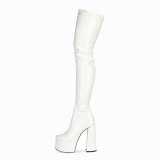 Arden Furtado Fashion Women's Shoes Winter round Toe chunky Heels Elegant Women's Boots white thigh High Boots 44 45