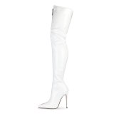 Arden Furtado 2020 Fashion Women's Shoes Winter Pointed Toe Stilettos Heels Elegant Women's Boots white red thigh High Boots 45