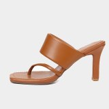 Arden Furtado Summer Fashion Women's Shoes Concise pure color Office lady Mules Sexy Elegant  Square Head  Slipperse