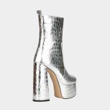 Arden Furtado 2020 autumn Fashion Women's Shoes Mature chunky Heels sexy Zipper Platform Elegant Women's ankle Boots 40