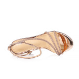 Arden Furtado Summer Fashion Women's Shoes Sexy Serpentine Silver Crystal Rhinestone Elegant Buckle strap Narrow Band Sandals