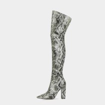 Arden Furtado 2020 Fashion Women's Shoes chunky Heels Serpentine Women's Boots zipper over the knee thigh high Boots 44 45