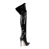 Arden Furtado 2020 Fashion Women's Shoes  Stilettos Heels Elegant Women's Boots black zipper over the knee thigh high Boots 44 45