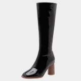Arden Furtado 2020 autumn Fashion Women's Shoes new Elegant sexy chunky heels  Square Head Knee High Boots big size 47 48