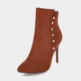 Arden Furtado Fashion Women's Shoes Winter Pointed Toe Stilettos Heels Zipper Leather Mature Elegant Ladies Boots big size 43