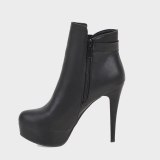 Fashion shoes winter platform stilettos heels office lady mature pointed toe zipper women's boots ankle boots elegant new 43