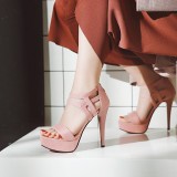 Arden Furtado summer fashion women's shoes sexy elegant red buckle sandals stilettos heels Waterproof size 32 43 new
