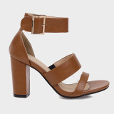 Arden Furtado summer fashion women's shoes sexy brown elegant buckle sandals Chunky Heels Waterproof size 32 45 new