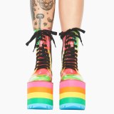 Arden Furtado Fashion Women's Shoes Elegant Women's Boots PVC Round Toe Cool boots Cross Lacing Zipper platform ankle Boots