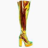 Arden Furtado 2020 Fashion Women's Shoes Elegant Women's zipper Waterproof sexy new chunky heels Knee High Boots big size 44