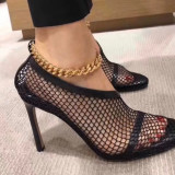 Arden Furtado 2020 summer new arrival shoes woman stilettos Metal ChaiMetal Chainfashion high heels 10cm big size sandals ladies