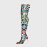 Arden Furtado 2020 Fashion Women's Shoes Elegant Women's snakeskin Boots stiletto heels over the Knee High Boots big size 45