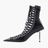Arden Furtado 2020 Fashion Women's Shoes new  Elegant Women's stilettos heels sexy  Cross Lacing ankle Boots  Lace boots 45