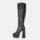 Arden Furtado Fashion Women's Shoes Elegant Women's platform Boots chunky heels  Knee High Boots big size 45